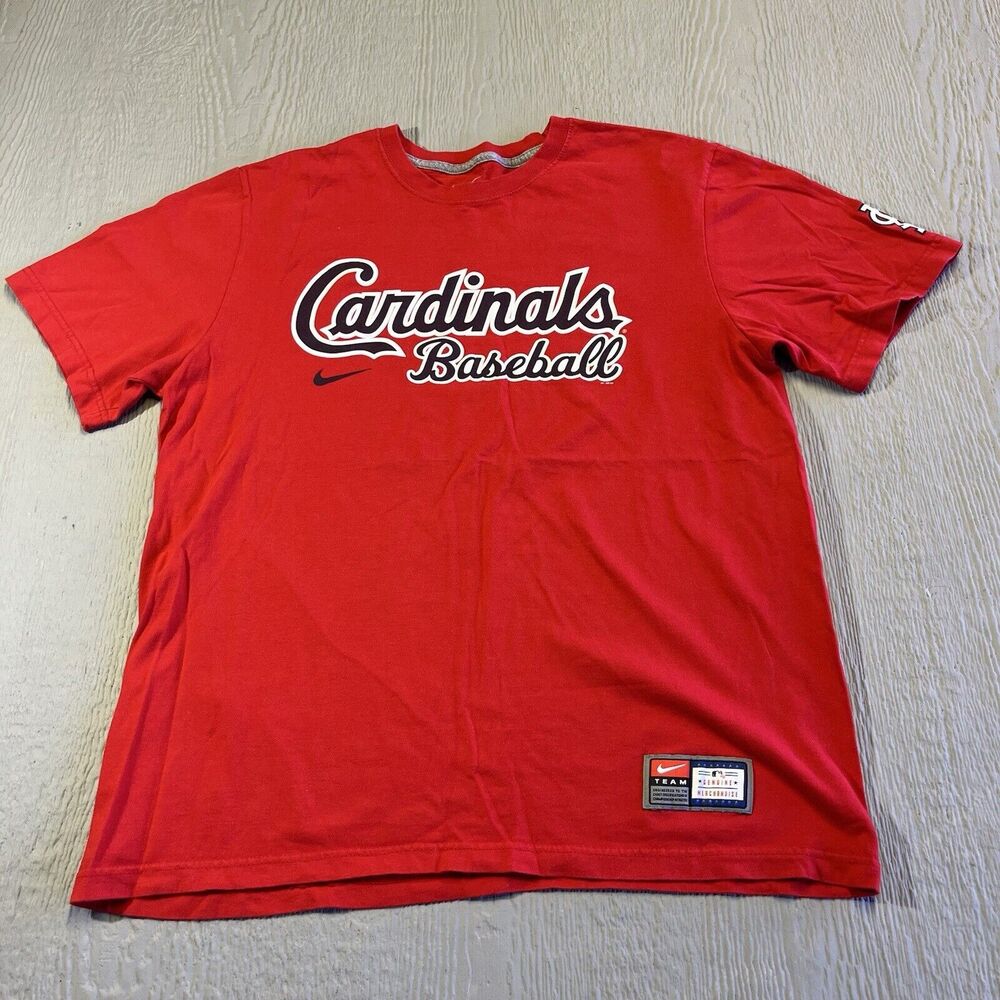 St Louis Cardinals Baseball Red T-Shirt Size XL Nike Genuine Team Merchandise